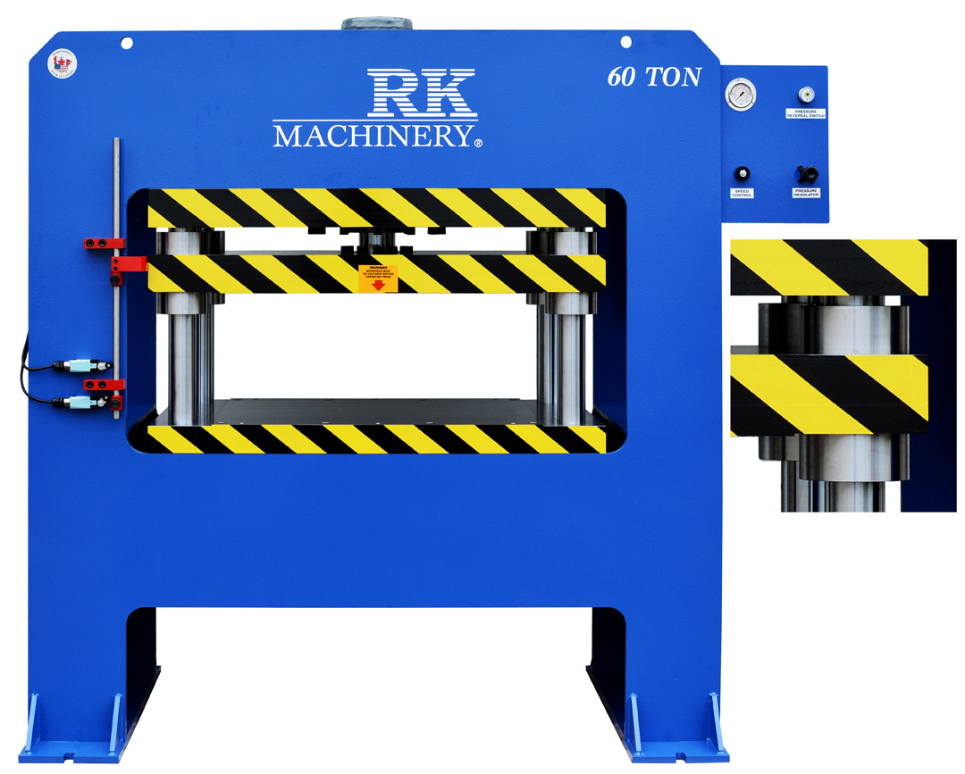 4-Post Hydraulic Press 60 ton. Manufactured by RK Machinery 